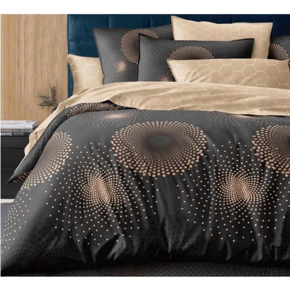 Lenjerie de pat dublu Bumbac Satinat, pentru 2 persoane, 4 piese, Cearceaf de pat 230 x 250cm, JN-014