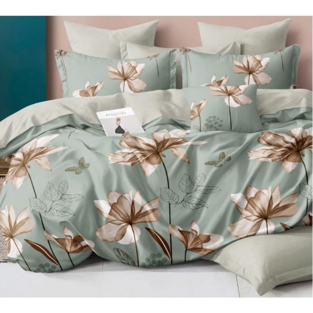 Lenjerie de pat dublu Bumbac Satinat, pentru 2 persoane, 4 piese, Cearceaf de pat 230 x 250cm, JN-015