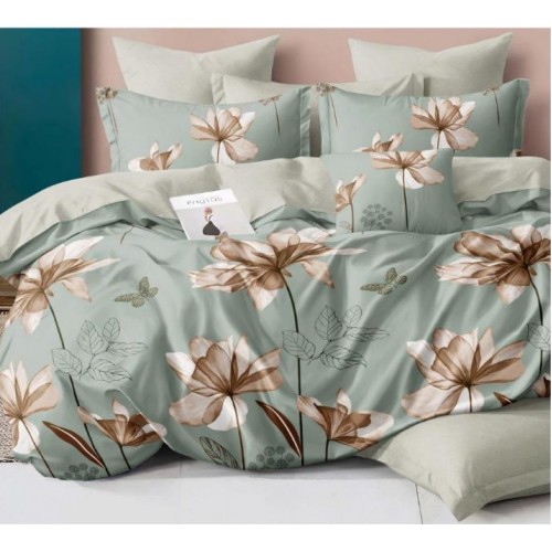 Lenjerie de pat dublu Bumbac Satinat, pentru 2 persoane, 4 piese, Cearceaf de pat 230 x 250cm, JN-015