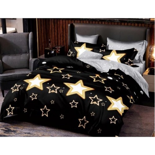 Lenjerie de pat dublu Bumbac Satinat, pentru 2 persoane, 4 piese, Cearceaf de pat 230 x 250cm, JN-016
