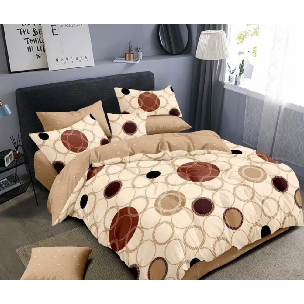 Lenjerie de pat dublu Bumbac Finet, pentru 2 persoane, 6 piese, Cearceaf de pat 220 x 235cm, JN-021