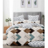 Lenjerie de pat dublu Bumbac Finet, pentru 2 persoane, 6 piese, Cearceaf de pat 220 x 235cm, JN-031