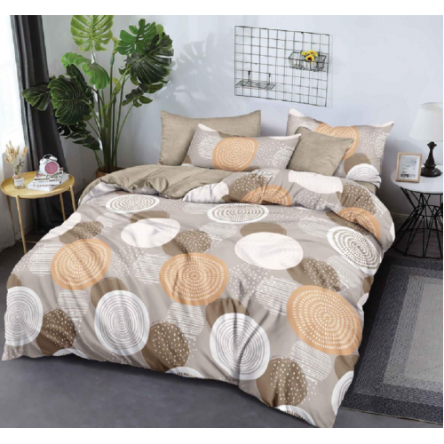 Lenjerie de pat dublu Bumbac Finet, pentru 2 persoane, 6 piese, Cearceaf de pat 180 x 200cm, JN-040
