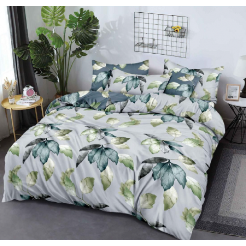 Lenjerie de pat dublu Bumbac Finet, pentru 2 persoane, 6 piese, Cearceaf de pat 180 x 200cm, JN-043