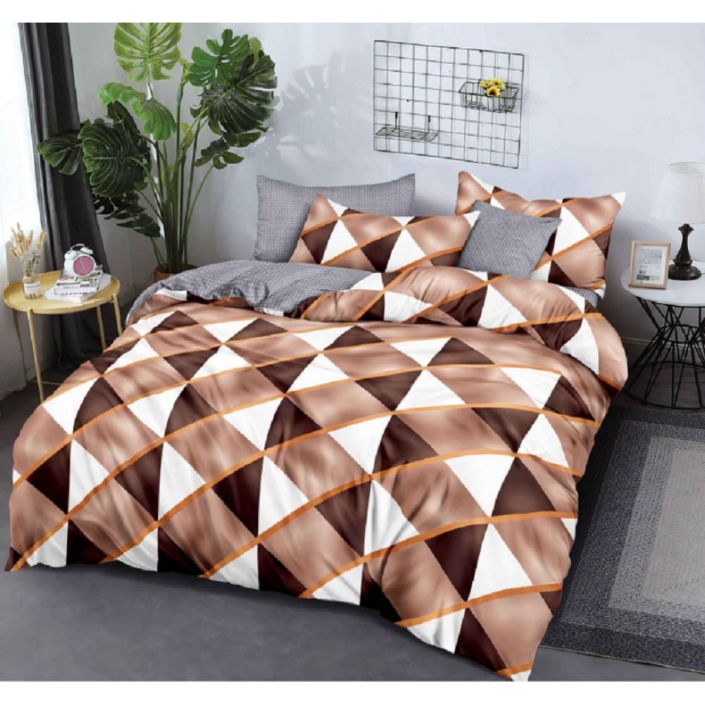 Lenjerie de pat dublu Bumbac Finet, pentru 2 persoane, 6 piese, Cearceaf de pat 180 x 200cm, JN-044