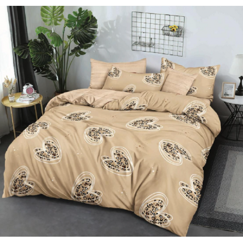 Lenjerie de pat dublu Bumbac Finet, pentru 2 persoane, 6 piese, Cearceaf de pat 180 x 200cm, JN-046