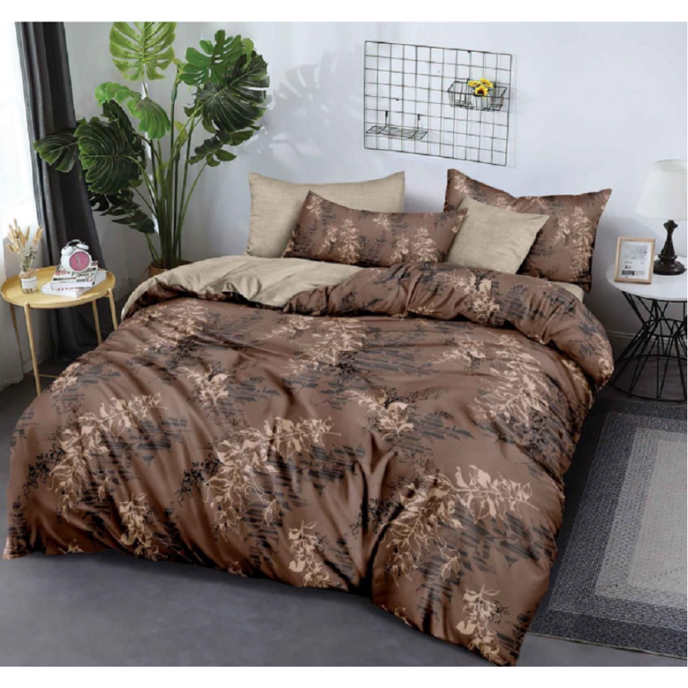 Lenjerie de pat dublu Bumbac Finet, pentru 2 persoane, 6 piese, Cearceaf de pat 180 x 200cm, JN-052