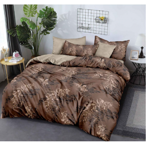 Lenjerie de pat dublu Bumbac Finet, pentru 2 persoane, 6 piese, Cearceaf de pat 180 x 200cm, JN-052