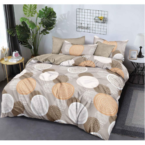 Lenjerie de pat dublu Bumbac Finet, pentru 2 persoane, 6 piese, Cearceaf de pat 180 x 200cm, JN-055