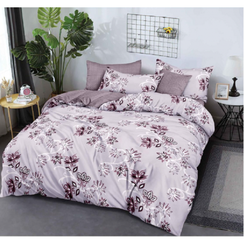 Lenjerie de pat dublu Bumbac Finet, pentru 2 persoane, 6 piese, Cearceaf de pat 180 x 200cm, JN-056