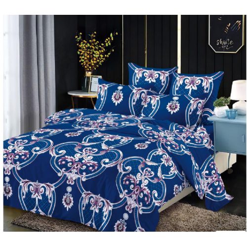Lenjerie de pat dublu Bumbac Finet, pentru 2 persoane, 6 piese, Cearceaf de pat 230 x 250cm, JN-058