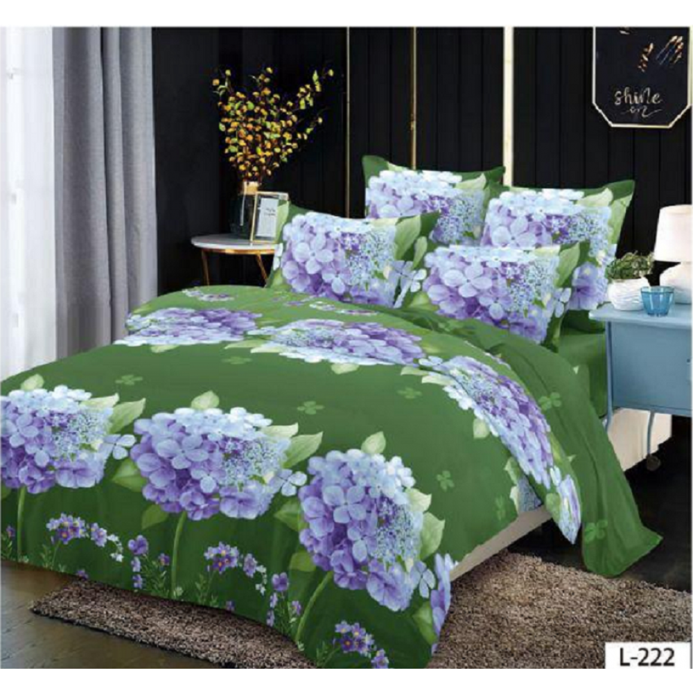 Lenjerie de pat dublu Bumbac Finet, pentru 2 persoane, 6 piese, Cearceaf de pat 230 x 250cm, JN-060