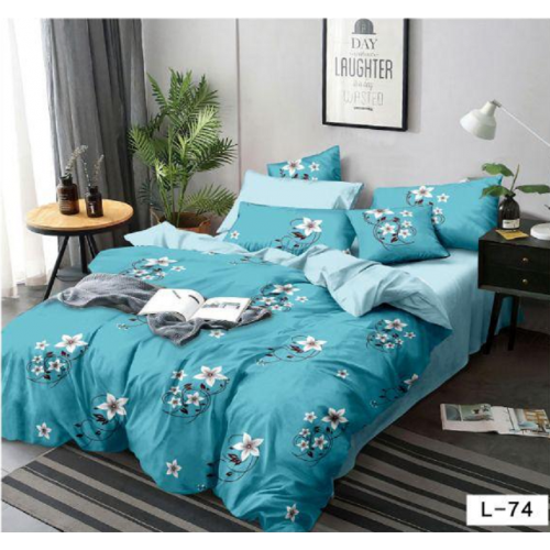 Lenjerie de pat dublu Bumbac Finet, pentru 2 persoane, 6 piese, Cearceaf de pat 230 x 250cm, JN-061