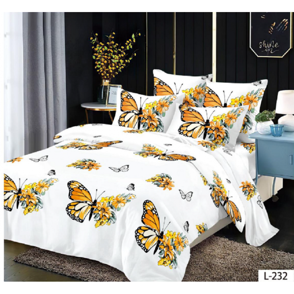 Lenjerie de pat dublu Bumbac Finet, pentru 2 persoane, 6 piese, Cearceaf de pat 230 x 250cm, JN-063