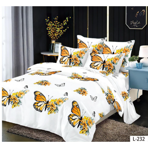 Lenjerie de pat dublu Bumbac Finet, pentru 2 persoane, 6 piese, Cearceaf de pat 230 x 250cm, JN-063
