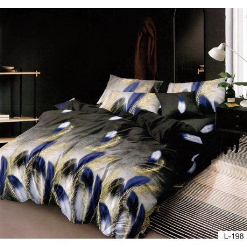 Lenjerie de pat dublu Bumbac Finet, pentru 2 persoane, 6 piese, Cearceaf de pat 230 x 250cm, JN-065