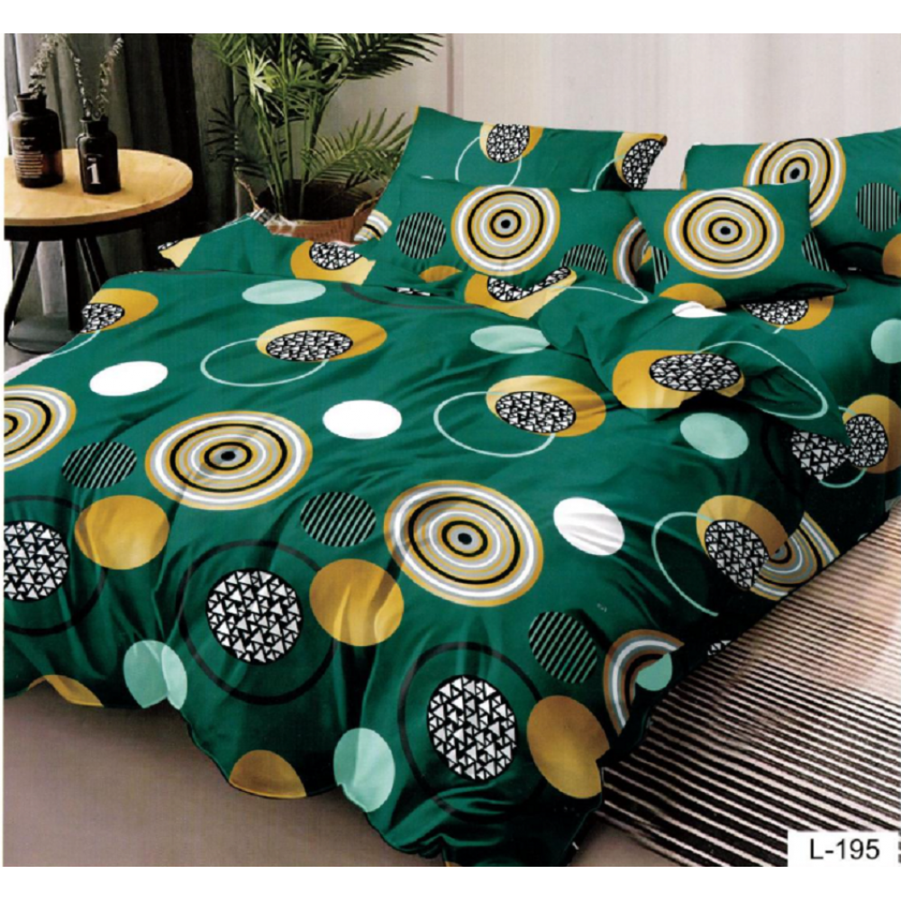 Lenjerie de pat dublu Bumbac Finet, pentru 2 persoane, 6 piese, Cearceaf de pat 230 x 250cm, JN-066