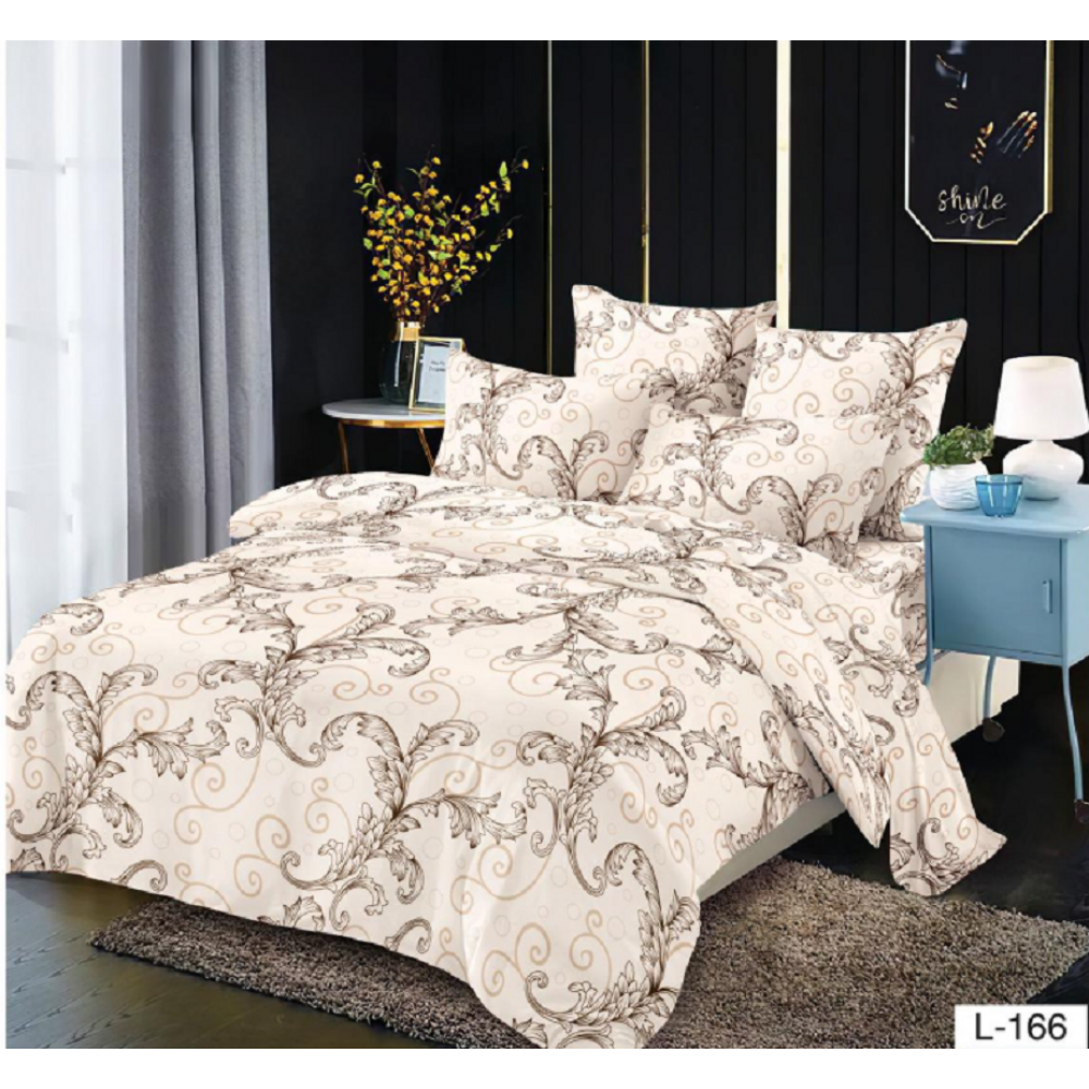 Lenjerie de pat dublu Bumbac Finet, pentru 2 persoane, 6 piese, Cearceaf de pat 230 x 250cm, JN-067