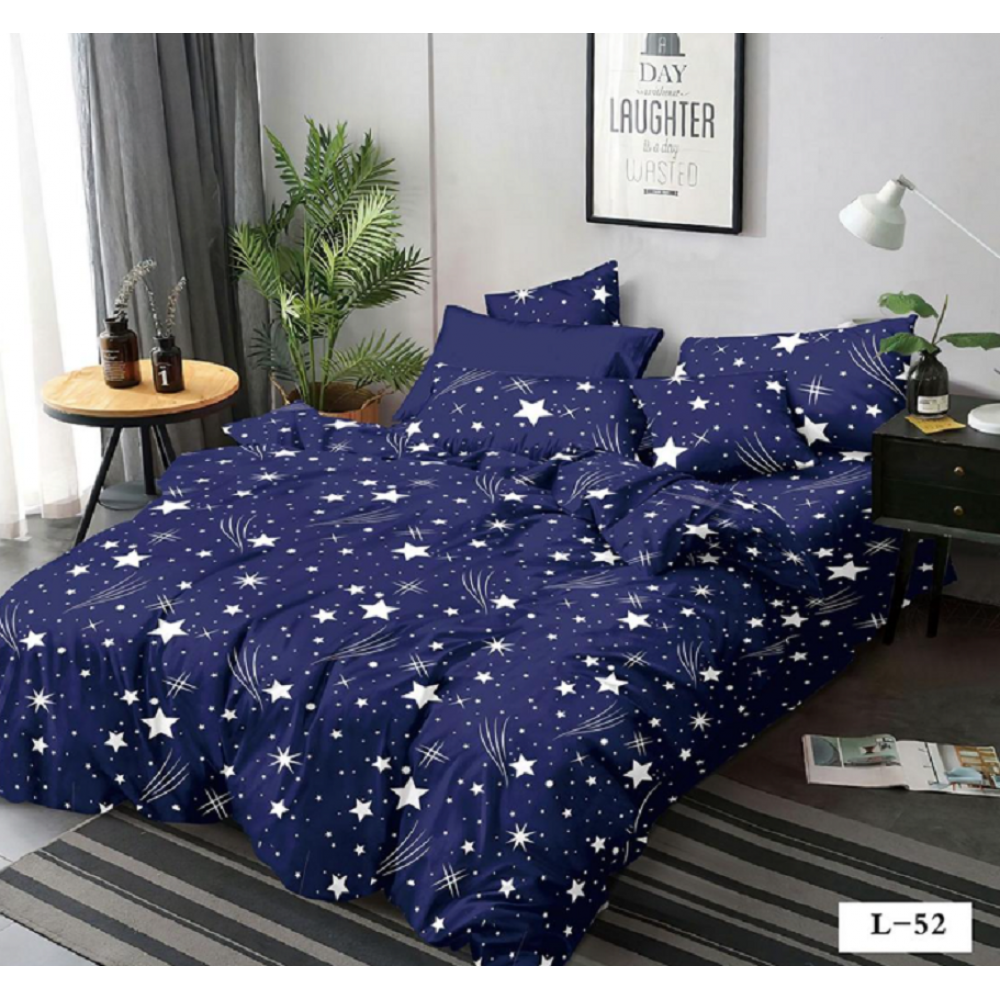 Lenjerie de pat dublu Bumbac Finet, pentru 2 persoane, 6 piese, Cearceaf de pat 230 x 250cm, JN-068