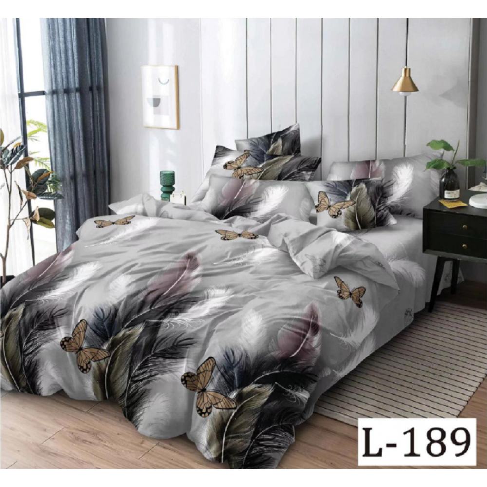 Lenjerie de pat dublu Bumbac Finet, pentru 2 persoane, 6 piese, Cearceaf de pat 230 x 250cm, JN-070