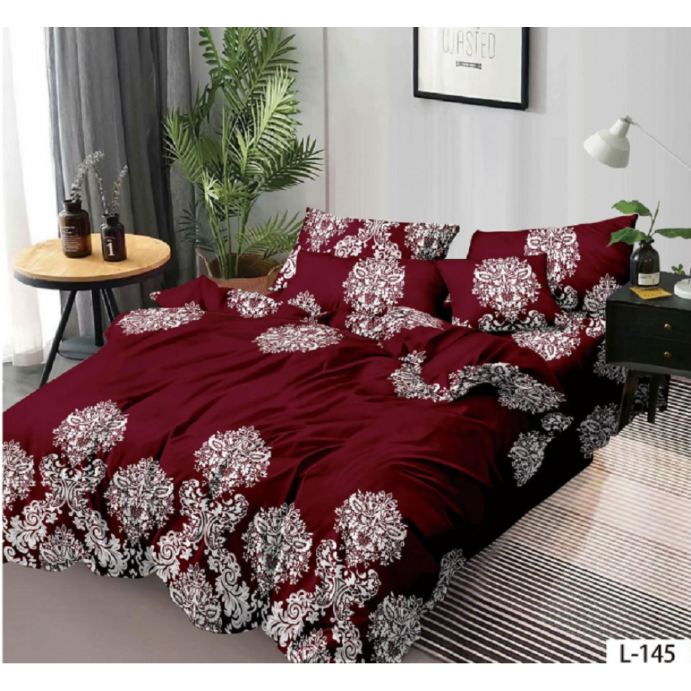 Lenjerie de pat dublu Bumbac Finet, pentru 2 persoane, 6 piese, Cearceaf de pat 230 x 250cm, JN-073