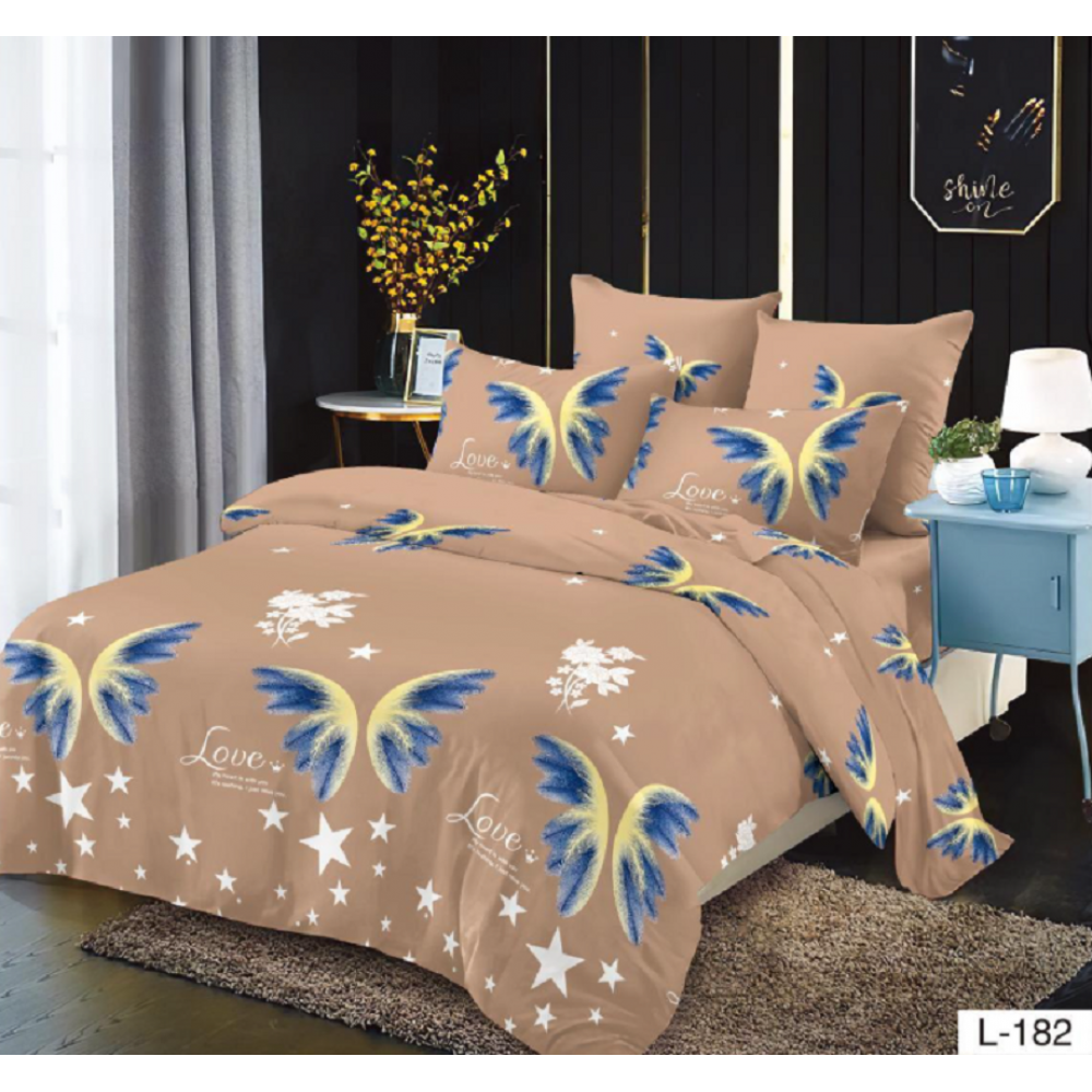 Lenjerie de pat dublu Bumbac Finet, pentru 2 persoane, 6 piese, Cearceaf de pat 230 x 250cm, JN-075