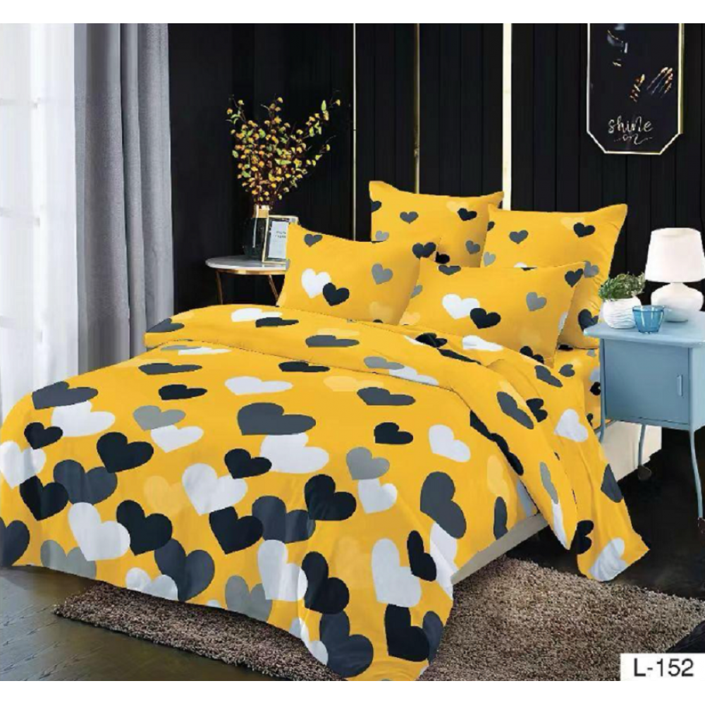 Lenjerie de pat dublu Bumbac Finet, pentru 2 persoane, 6 piese, Cearceaf de pat 230 x 250cm, JN-076