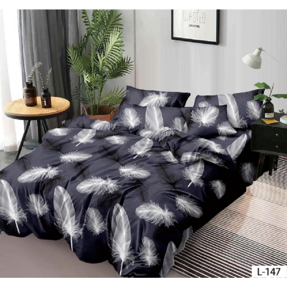 Lenjerie de pat dublu Bumbac Finet, pentru 2 persoane, 6 piese, Cearceaf de pat 230 x 250cm, JN-077