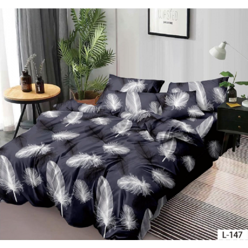 Lenjerie de pat dublu Bumbac Finet, pentru 2 persoane, 6 piese, Cearceaf de pat 230 x 250cm, JN-077