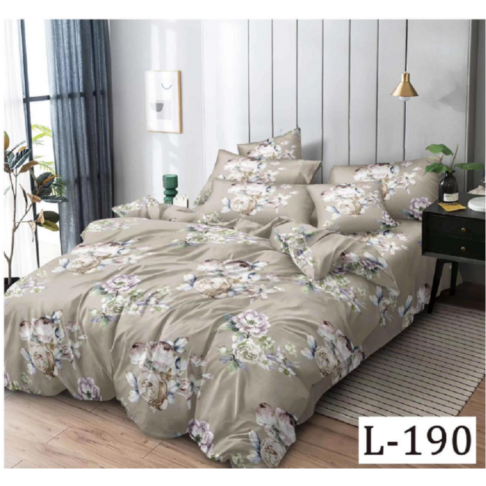 Lenjerie de pat dublu Bumbac Finet, pentru 2 persoane, 6 piese, Cearceaf de pat 230 x 250cm, JN-078