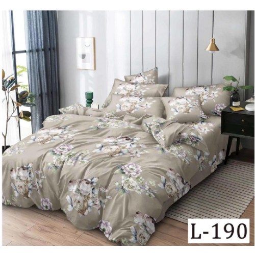 Lenjerie de pat dublu Bumbac Finet, pentru 2 persoane, 6 piese, Cearceaf de pat 230 x 250cm, JN-078
