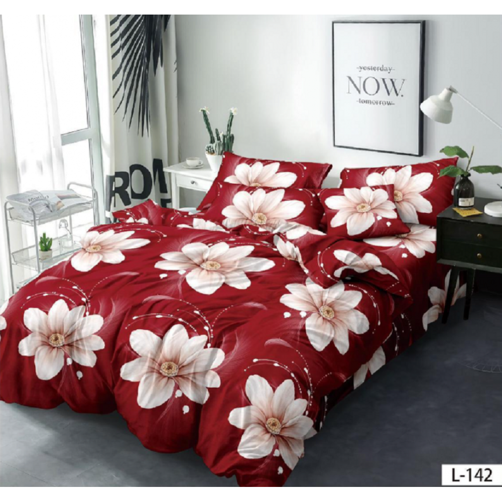 Lenjerie de pat dublu Bumbac Finet, pentru 2 persoane, 6 piese, Cearceaf de pat 230 x 250cm, JN-079