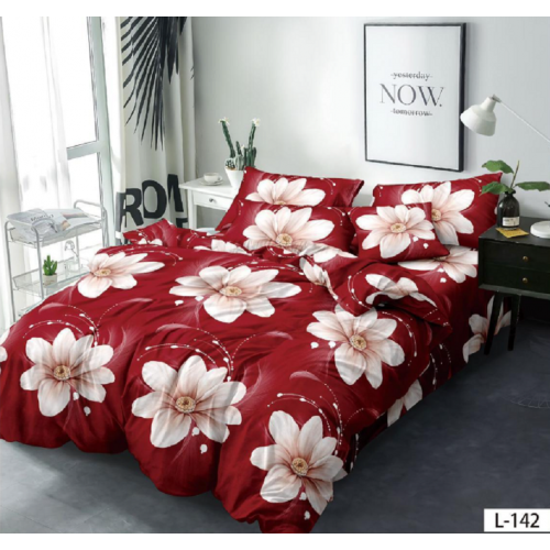 Lenjerie de pat dublu Bumbac Finet, pentru 2 persoane, 6 piese, Cearceaf de pat 230 x 250cm, JN-079