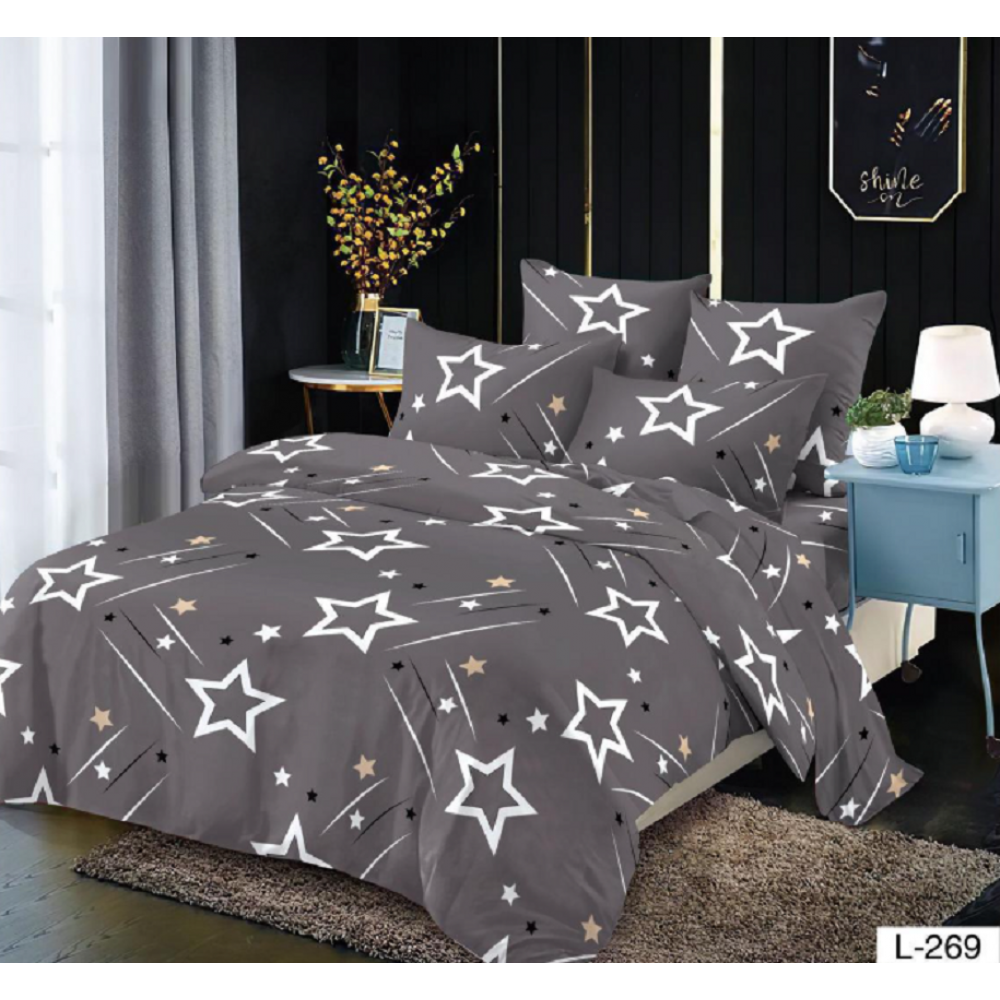 Lenjerie de pat dublu Bumbac Finet, pentru 2 persoane, 6 piese, Cearceaf de pat 230 x 250cm, JN-082