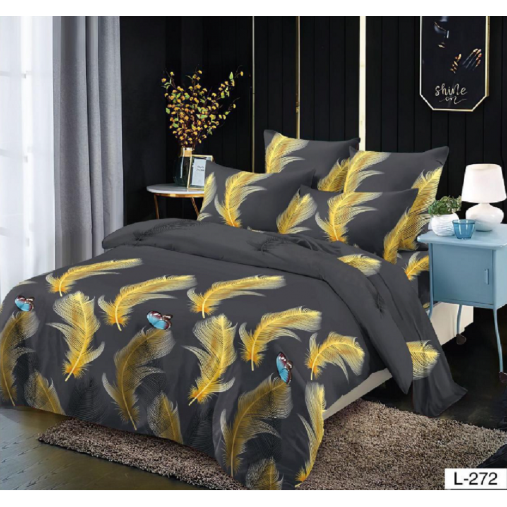 Lenjerie de pat dublu Bumbac Finet, pentru 2 persoane, 6 piese, Cearceaf de pat 230 x 250cm, JN-083