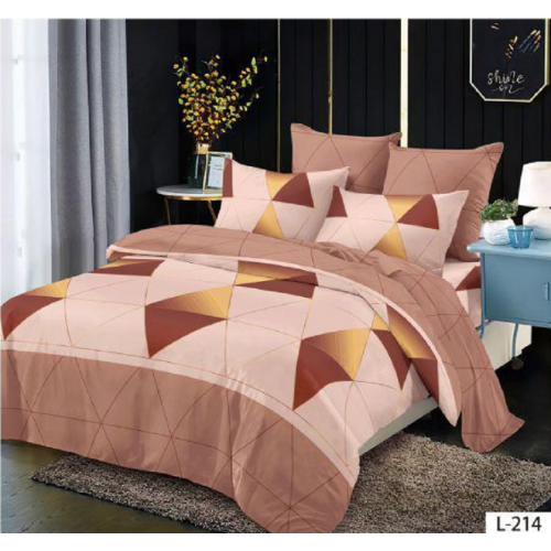 Lenjerie de pat dublu Bumbac Finet, pentru 2 persoane, 6 piese, Cearceaf de pat 230 x 250cm, JN-084