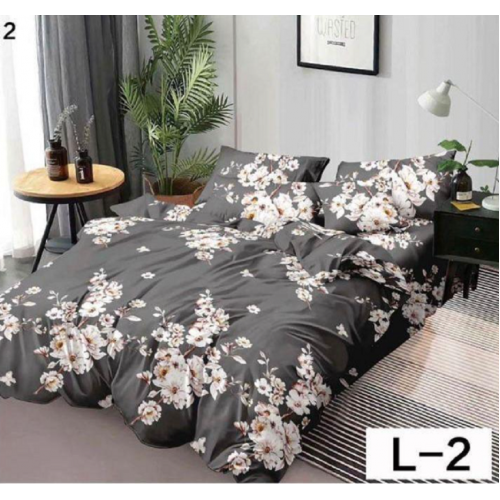 Lenjerie de pat dublu Bumbac Finet, pentru 2 persoane, 6 piese, Cearceaf de pat 230 x 250cm, JN-085