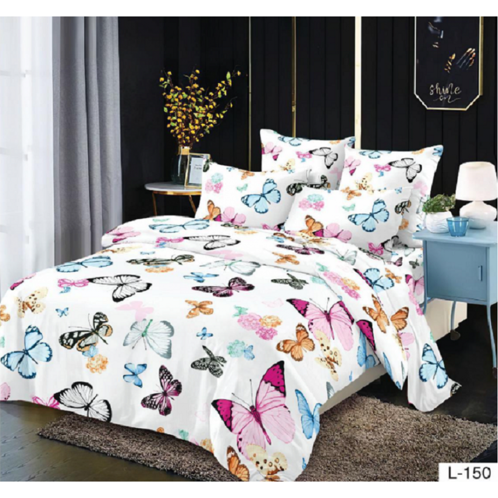 Lenjerie de pat dublu Bumbac Finet, pentru 2 persoane, 6 piese, Cearceaf de pat 230 x 250cm, JN-087