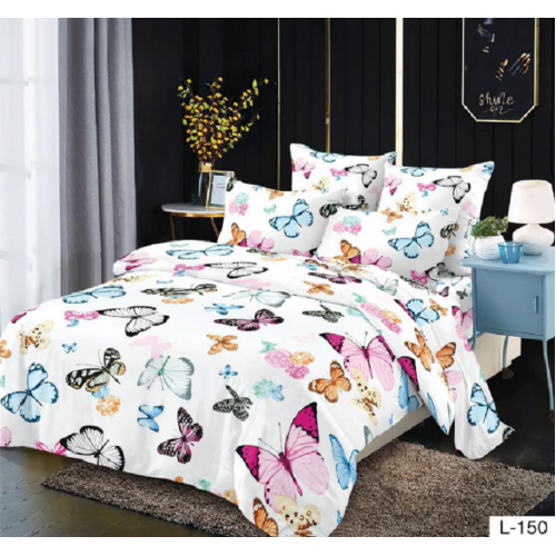 Lenjerie de pat dublu Bumbac Finet, pentru 2 persoane, 6 piese, Cearceaf de pat 230 x 250cm, JN-087
