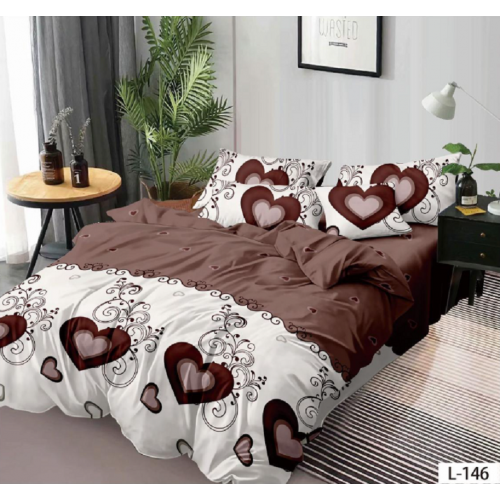 Lenjerie de pat dublu Bumbac Finet, pentru 2 persoane, 6 piese, Cearceaf de pat 230 x 250cm, JN-088
