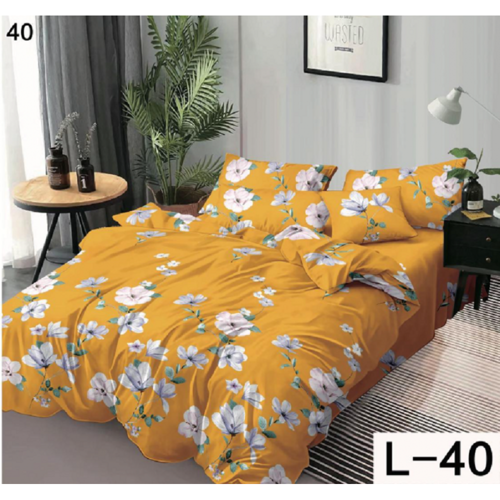Lenjerie de pat dublu Bumbac Finet, pentru 2 persoane, 6 piese, Cearceaf de pat 230 x 250cm, JN-092