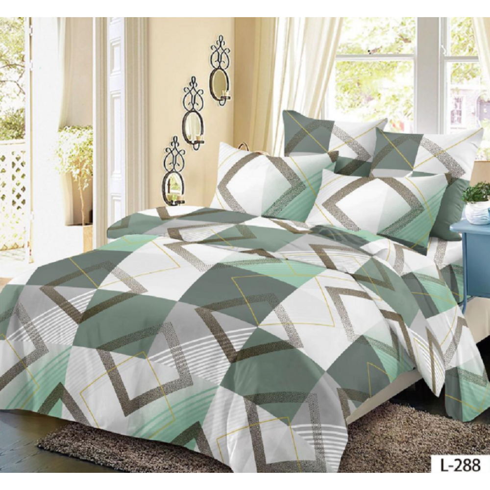 Lenjerie de pat dublu Bumbac Finet, pentru 2 persoane, 6 piese, Cearceaf de pat 230 x 250cm, JN-093