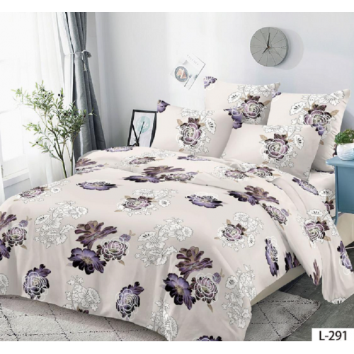 Lenjerie de pat dublu Bumbac Finet, pentru 2 persoane, 6 piese, Cearceaf de pat 230 x 250cm, JN-094
