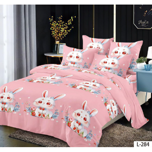 Lenjerie de pat dublu Bumbac Finet, pentru 2 persoane, 6 piese, Cearceaf de pat 230 x 250cm, JN-096