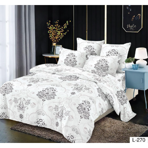 Lenjerie de pat dublu Bumbac Finet, pentru 2 persoane, 6 piese, Cearceaf de pat 230 x 250cm, JN-102