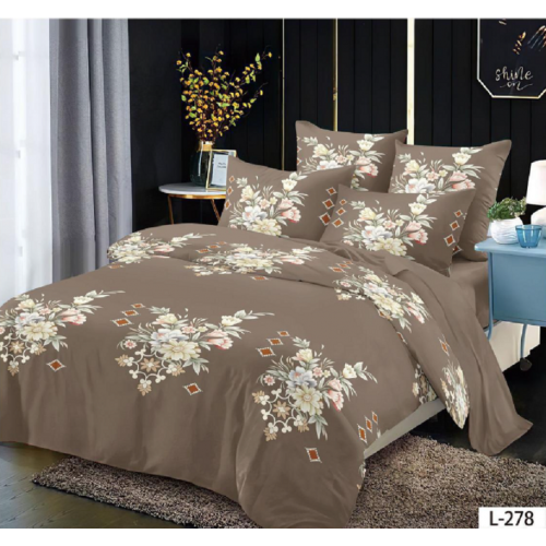 Lenjerie de pat dublu Bumbac Finet, pentru 2 persoane, 6 piese, Cearceaf de pat 230 x 250cm, JN-103
