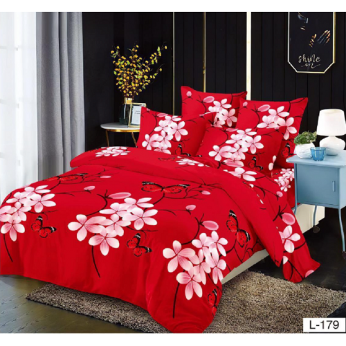 Lenjerie de pat dublu Bumbac Finet, pentru 2 persoane, 6 piese, Cearceaf de pat 230 x 250cm, JN-105