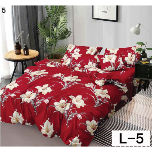 Lenjerie de pat dublu Bumbac Finet, pentru 2 persoane, 6 piese, Cearceaf de pat 230 x 250cm, JN-106