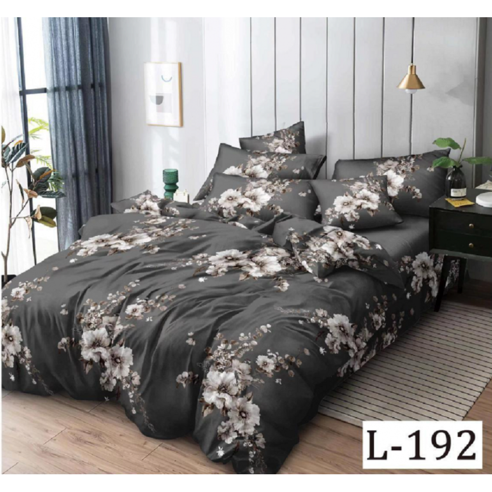 Lenjerie de pat dublu Bumbac Finet, pentru 2 persoane, 6 piese, Cearceaf de pat 230 x 250cm, JN-110