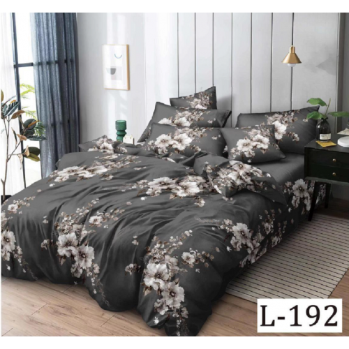 Lenjerie de pat dublu Bumbac Finet, pentru 2 persoane, 6 piese, Cearceaf de pat 230 x 250cm, JN-110